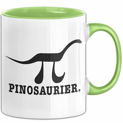 Pinosaurier Pi + Dinosaurier Tasse Geschenk Lustiger Mathe Becher (Grün)