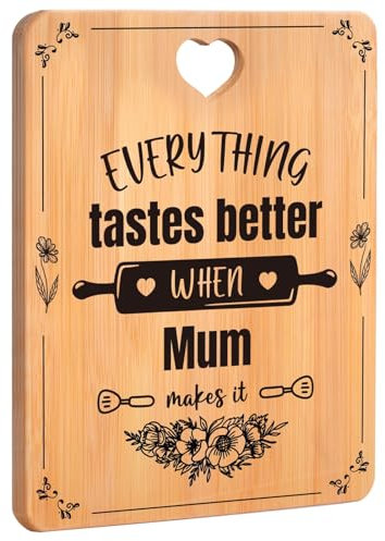 Christmas Gifts for Mum, Birthday Gifts for Mummy - Engraved Bamboo Cutting Board - Mum Gifts from Daughter Son, Mother Birthday Presents - 11 * 8.5 * 0.4 inch