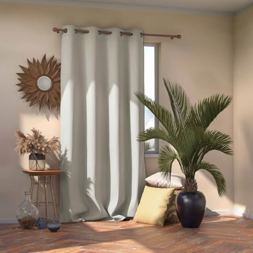 AmeliaHome Blackout Vorhang 140x270 cm weiß 1 St. Ösenschal Verdunkelungsvorhang Blickdicht Fensterdekoration Dekoschal Dekorvorhang Blackout