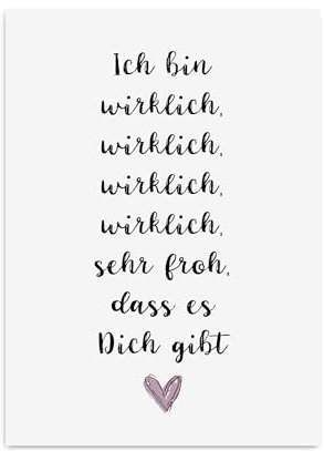 Nastami Postkarte Geschenk Freundin Postkarte Du bist toll (WIRKLICH froh)