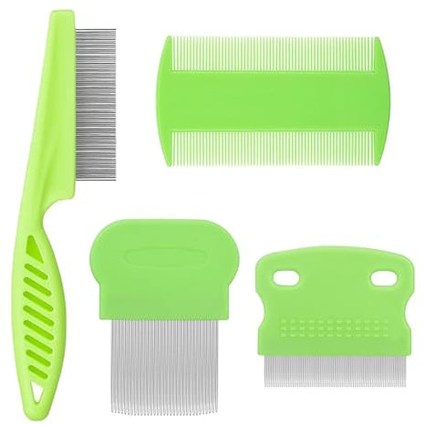 Tsathoggua eigne Anti Puces pour Chats et Chiens, Anti Puces pour Petits, Moyens et Grands Animaux de Compagnie, it de Toilettage de 4 Pièces (Vert)