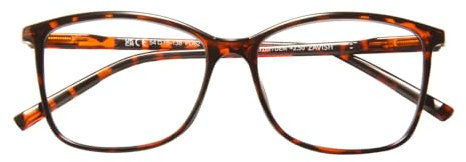 Reading Glasses Large Rectangle Frame Demi Brown Spring Hinges Mens Womens & Case +2.00 | ZA31R