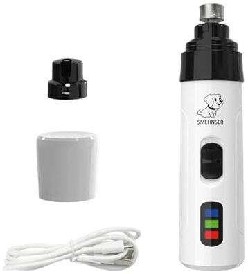Molinillo de uñas para perros, Silent Groom Pro para mascotas, recortador de uñas recargable para perros pequeños, medianos y grandes, gatos, color blanco