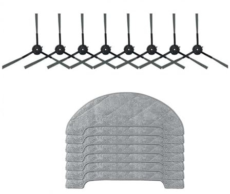 Nilnyvda Kompatibel mit Arnagar S8 Pro/Imou L11 Pro/Honiture Q6 Pro/Airrobo T10+ Zubehör Hauptseitenbürstenfilter Staubbeutel Tücher Teile(Set 17)