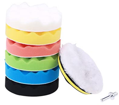 GLEAVI 8stücke Teiliges Polierpad Selbstklebende Polierscheibe Aus Wolle Geeignet Für Auto-detailing Polieren Wachsen Und Schleifen Inkl Bohrer-adapter Für Einfache Anwendung