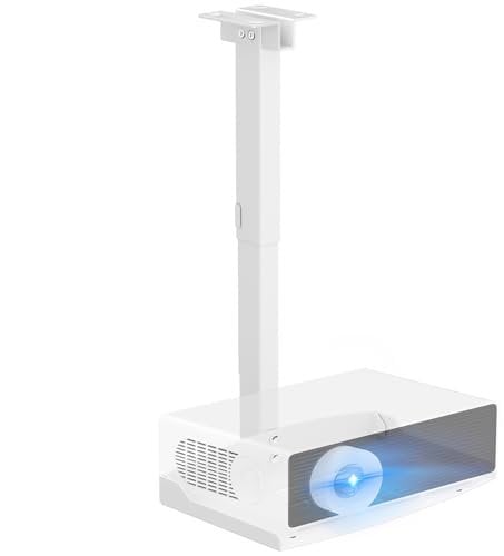 Support de plafond avec plateau pour Projecteur, hauteur réglable, support universel avec gestion des câbles dissimulée, installation sans perçage, charge maximale de 10 kg – Idéal pour le home cinéma