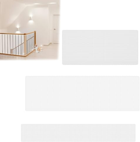 HENGMEI Treppenschutznetz 200Lx90H Treppen Schutznetz Kinder Treppengeländer Sicherheitsnetz Treppe Geländer Zaun Mesh Treppennetz für Kinder Haustiere, Weiß