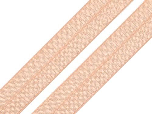 maDDma 1m Falzgummi 20mm Faltgummi elastisches Einfassband Schrägband Saumband Farbwahl, Farbe:pfirsichcreme