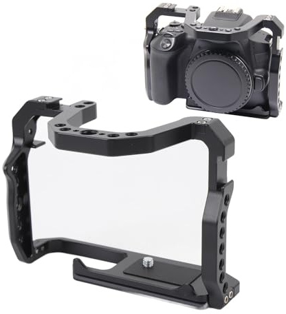 Camera Cage for 200D 200DII, Aluminum Alloy Video Camera Cage Rig with L Shaped Hex Wrenches, Universal Stabilizer Cold Shoe Mount 1/4in 3/8in Screw Hole
