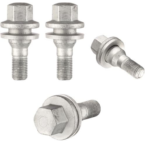 RYBO Dadi per bulloni ruota, rondella piatta, M12 x 1,25, compatibili con Citroen C2 C3 C4 C5 Peugeot 206 207 308 407 (4)