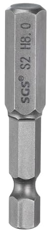 QUARKZMAN H8.0 Embout de Tournevis Hexagonal 8mm Métrique Pointe Plate 1/4 Tige Hexagonale 50mm (2) Longue Magnétique Embouts de Tournevis Industriels à Douille Hexagonale