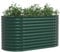 vidaXL garden raised bed, green, oval, powder-coated steel, 160x80x81cm planter for outdoor use - drainage included