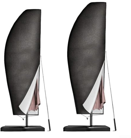 Schlanker schwarzer Sonnenschirm-Staubschutz aus robustem 210D-Oxford-Material mit innovativem Reißverschluss-Design (210 (45 x 72 x 32 cm)