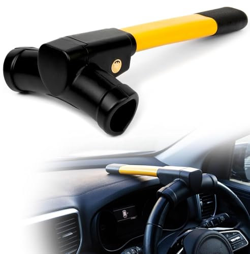 Steering Wheel Lock for Land Rover Range Rover Sport Velar Evoque Discovery Defender, Anti-Theft Device T-Bar Immobiliser Adjustable Security with 2 Keys Pickproof Car Accessories