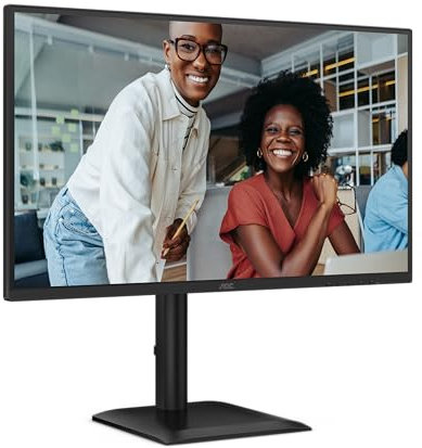 AOC 27E4CV Monitor 27” FHD, 120Hz, 4 ms GtG, Adaptive Sync., Modo HDR, Altura Ajustable, Altavoces (1920x1080, 1x HDMI 1.4, 1x DP 1.2, USB-C) Negro