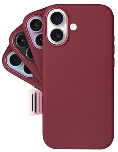 LONLI Classic | Premium-Lederhülle für iPhone 17 – Aus europäischem Vachetta-Leder (Gold-Standard) – Mit Kamera-Steuerung & MagSafe-Kompatibilität – Wein