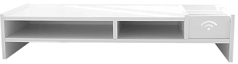 Gupcaqosjw Organizzatore da scrivania eretto per schermo e periferiche, supporto a 3 piani con slot per tastiera, compatibile con monitor PC e computer portatile, 49 x 20,4 x 10 cm
