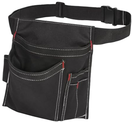 Ronyme Gardening Tool Waist Bag Pouch Electrician Apron Handyman Tool Apron, Cleaning Apron Multiple Pockets, Adjustable Belt, Tool Bag Organizer for Carpentry Plumbers Maintenance Workers, Black