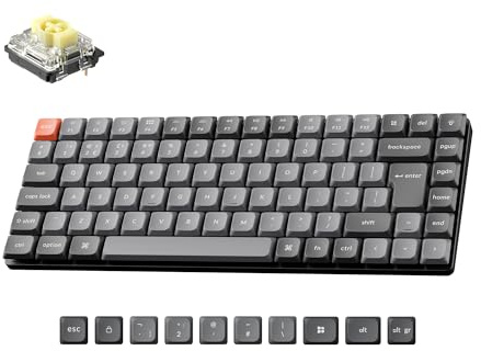 Keychron K3 Max Ultra-Slim Custom Mechanical Keyboard, QMK 2.4GHz Bluetooth USB Wired, Hot Swappable Low-profile Gateron Banana Switch with RGB Backlighting Ergonomic, 75% UK layout