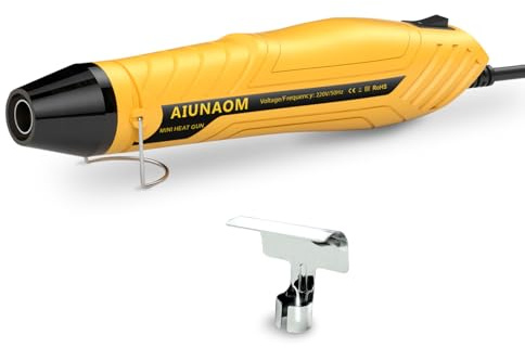 AIUNAOM 450W Mini Heat Gun, Designed for Crafts and Electronics. Mini Hot Air Gun is Perfect for Resin, Candle Making. Features Dual Temperature Settings (250℃ 450℃) and Comes with Various nozzles