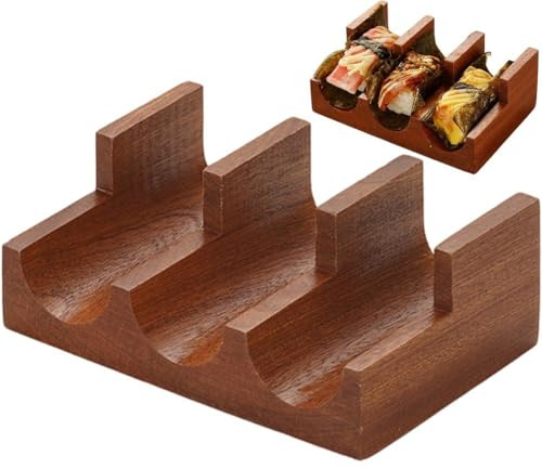 Ppmter Soporte De Madera para Sushi En Forma De U, Soporte para Servir Sushi, Soporte De Madera para Tacos De Sushi para Exhibición De Cocina Japonesa Y Presentación En Mesa.
