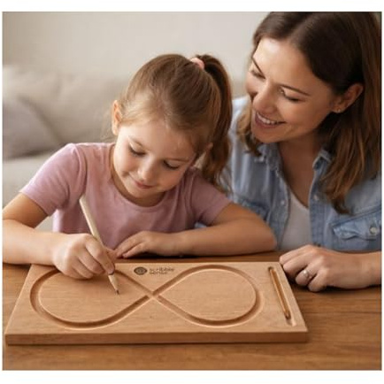 Lazy 8 Wooden Tracing Board for Kids | Sensory Handwriting & Fine Motor Skill Toy | Dysgraphia & SEN Support | Montessori Learning | CE EN71 I Bilateral Coordination & Writing Fluency Tool