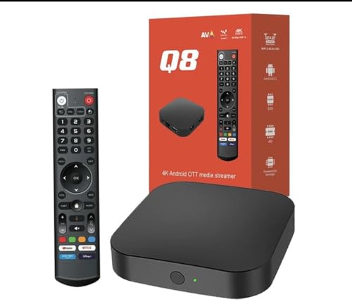 BAIR XS Q8 4K Android OTT Media Streamer, 4GB DDR3 RAM + 32GB, Android 11, Google Voice Assistant, 2.4G/5G WiFi, HDMI 2.1
