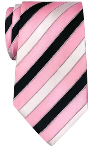 Retreez Cravate À rayures Trois Couleurs Tissée en Microfibres de Rose et Noir