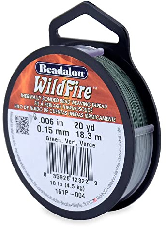 Beadalon Wildfire Beading Thread Jewelry Fishing Line, Green - .006/ 20yd