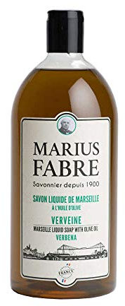 MARIUS FABRE - Savon Liquide de Marseille - A l'Huile d'Olive - Mains & Corps - Plus de 98% d'Ingrédients d'Origine Naturelle - Origine France Garantie - Parfum Verveine - 1L