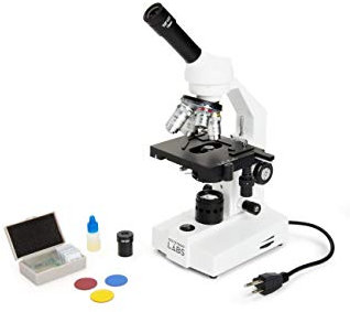 Celestron – Celestron Labs – Monokularkopf Verbundmikroskop – 40-2000-fache Vergrößerung – Einstellbare mechanische Bühne – Inklusive 2 Okularen und 10 vorbereiteten Objektträgern