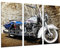 Wandbild - Bild Motorrad Harley Davidson, Motorrad Vintage, 97 x 62 cm, Holzdruck - XXL Format - Kunstdruck, 26494