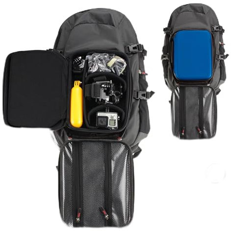 Navitech Action Camera Backpack Blue Storage Case Integrated Chest Strap Compatible The YI Lite Action Camera