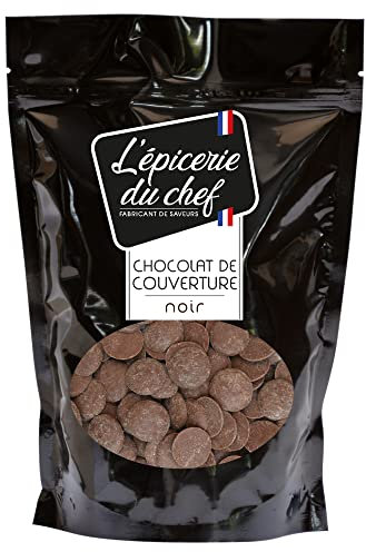 Epicerie Du Chef Sachet Refermable De Palets De Chocolat De Couverture Noir 200 G
