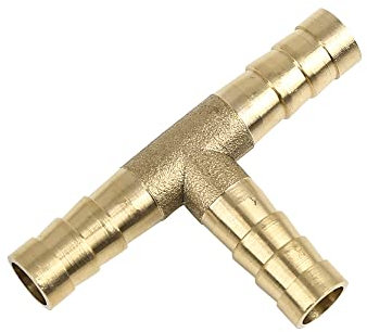 sourcing map Schlauchverbinder T Verbindungsstück 8mm Messing Schlauchtülle T-förmige 3 Weg Verbindung Luft Wasser Gas Öl Rohrverbindungsstücke