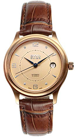 BWC Swiss Herren Uhr Analog Automatik mit Leder Armband 200155715