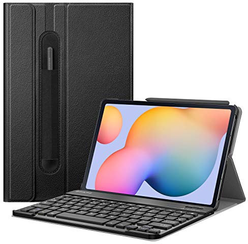FINTIE Keyboard Case for Samsung Galaxy Tab S6 Lite 10.4 Inch 2024/2022/2020, Slim Stand Cover with S Pen Holder, Detachable Wireless Bluetooth Keyboard (UK Version), Black
