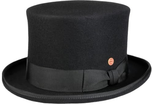 Mayser Mirlino Zylinder Filzhut Handmade Made in EU Herren Damen Sommer Winter schwarz 56 cm