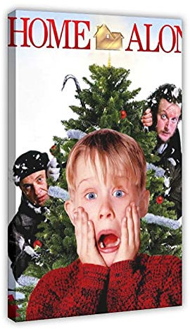 Filmposter Home Alone 17, Leinwand-Poster, Wandkunst, Deko, Bild, Gemälde für Wohnzimmer, Schlafzimmer, Dekoration, 60 x 90 cm, Rahmen: