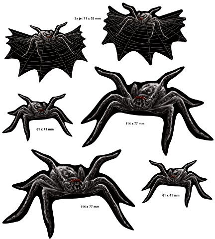BIKE-label Aufkleber-Set Spinne Spider für Motorrad Helm Auto 400077-Test