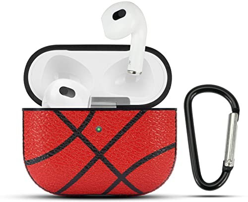 HIDAHE Sportmuster für Airpods 3 Hülle für Herren Jungen Schutzhülle für Airpods 3 Generation 2021 Release, Basketball 02