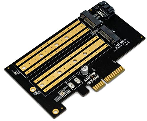 ZimaBoard Dual M.2 NVME SSD Adapter Card 32Gbps M Key PCIe 4.0 x4 Adapter for ZimaBoard Server, Desktop PC, Support SATA 6Gbps NGFF B Key Expansion Card Without Heatsink