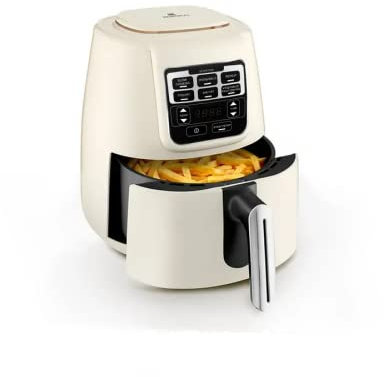 Karaca Air Cook XL 2 in 1 Airfryer, 1550W Power, 6 Cooking Functions, Large Meal Volume with Less Fat, Odourless and Smokeless Cooking, User Friendly Display, Adjustable Time, Starlight, 4L