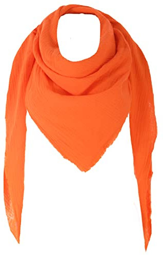 stylx XXL Tuch 23 Farben Farbwahl Halstuch Musselintuch Musselin Damen Damenhalstuch Dreieckstuch Schal Herren Männer Frauen Herrenhalstuch Dreieckig leicht (einlagig) (orange)