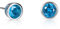 namana Boucles d'Oreilles en Solitaire avec des Pierres Bleu Ciel, Simple Boucles d'Oreilles Bleues en Argent Sterling 925, Boucles d'Oreilles pour Femme et Jeune Fille