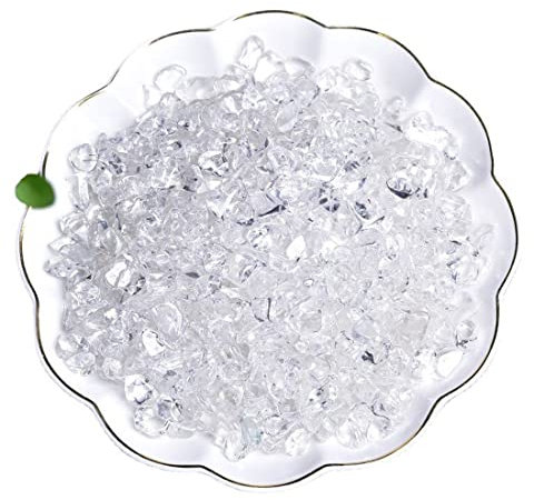 Natural Clear Quartz Tumbled Chips Crushed Crystal Stone, 7-9mm Polished Healing Crystal Chips Healing Reiki Crystal Jewelry Making Home Decoration