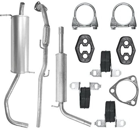 Polmo Schaldampferset Auspuff für Seat Ibiza 3 III 6L Fabia 1 I VW Polo 4 IV 9N 1.2