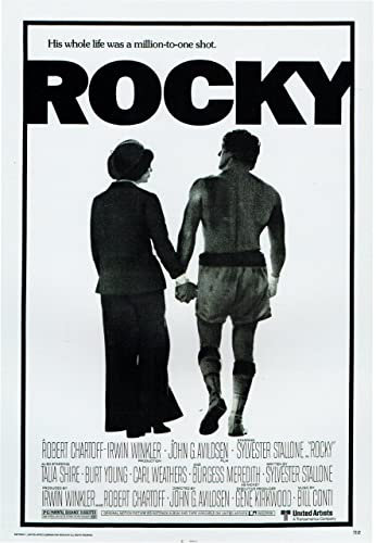 Rocky 1976 A1 Poster on Canvas - Filmkunstposter in verschiedenen Größen für Wohn- oder Schlafzimmerideen. Randlose Kultfilmbilder, klassische ikonische 70er, 80er, 90er Jahre, Vintage-Retro-Wanddeko