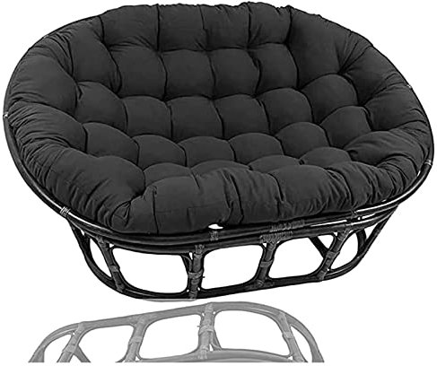 Doppel Papasansessel Kissen,Polster für Papasansessel,Hängesessel Kissen,Auflage,Wasserdichtes Schaukelstuhlkissen,Ersatzpolster Papasan,(Keine Stühle)Weiß,170x120cm(Size:170x120cm,Color:Schwarz)