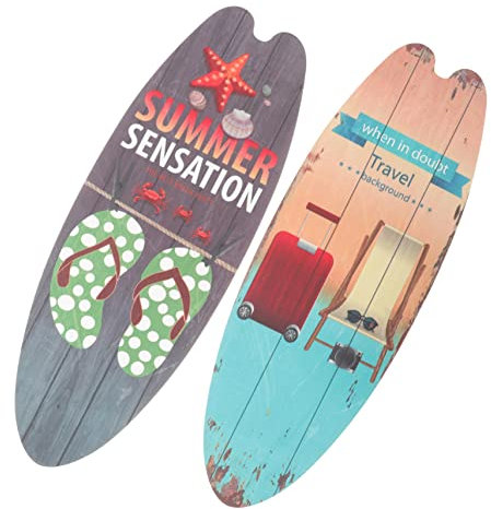 RORPOIR 2 Uds Tabla De Surf Cartel De Madera Goblincore Decoración De La Habitación Decoración De Verano Para El Hogar Decoraciones Del Océano Tabla De Surf Adorno De Pared Tabla De Surf